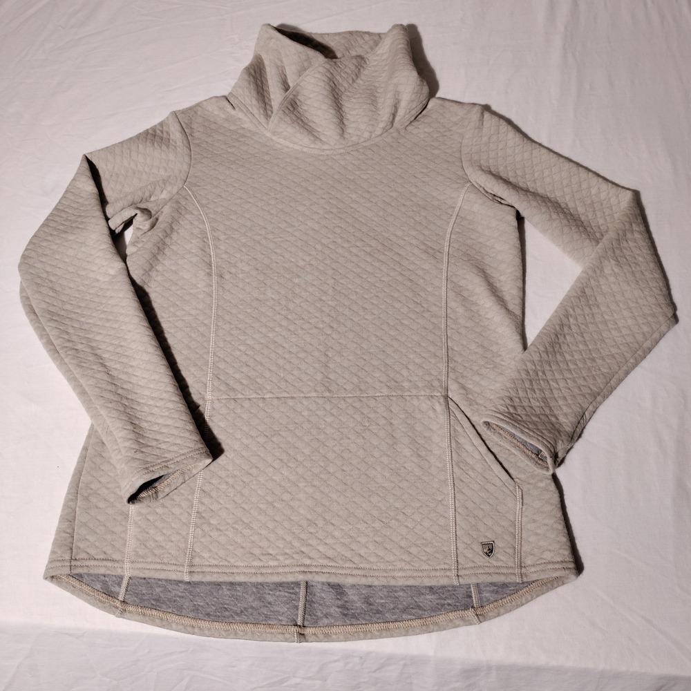 Kuhl Womens Quilted Wool Blend Pullover Sweater Oatmeal Size Large